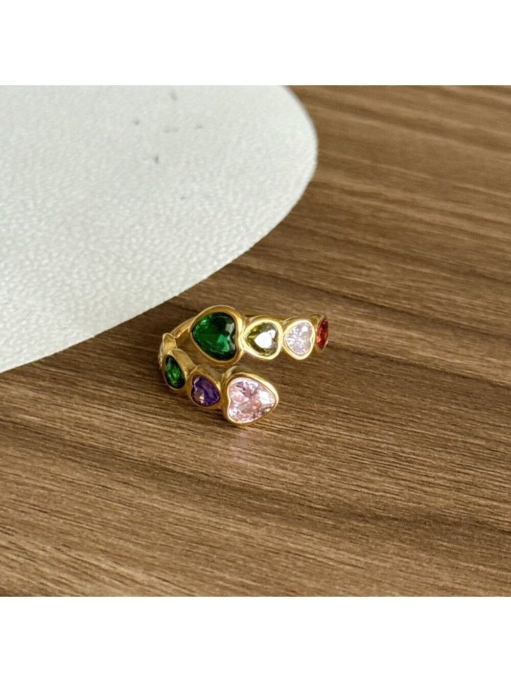 Multicolor Gemstone Ring Q589 - Picture 5 of 6